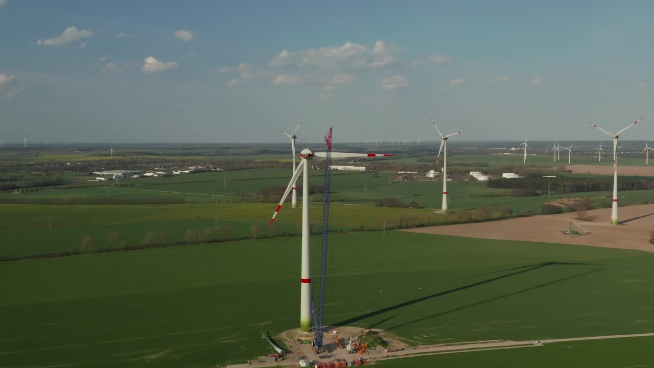 Stock Footage Wind Turbine Under Repair With A Crane Live Wallpaper - Free Download