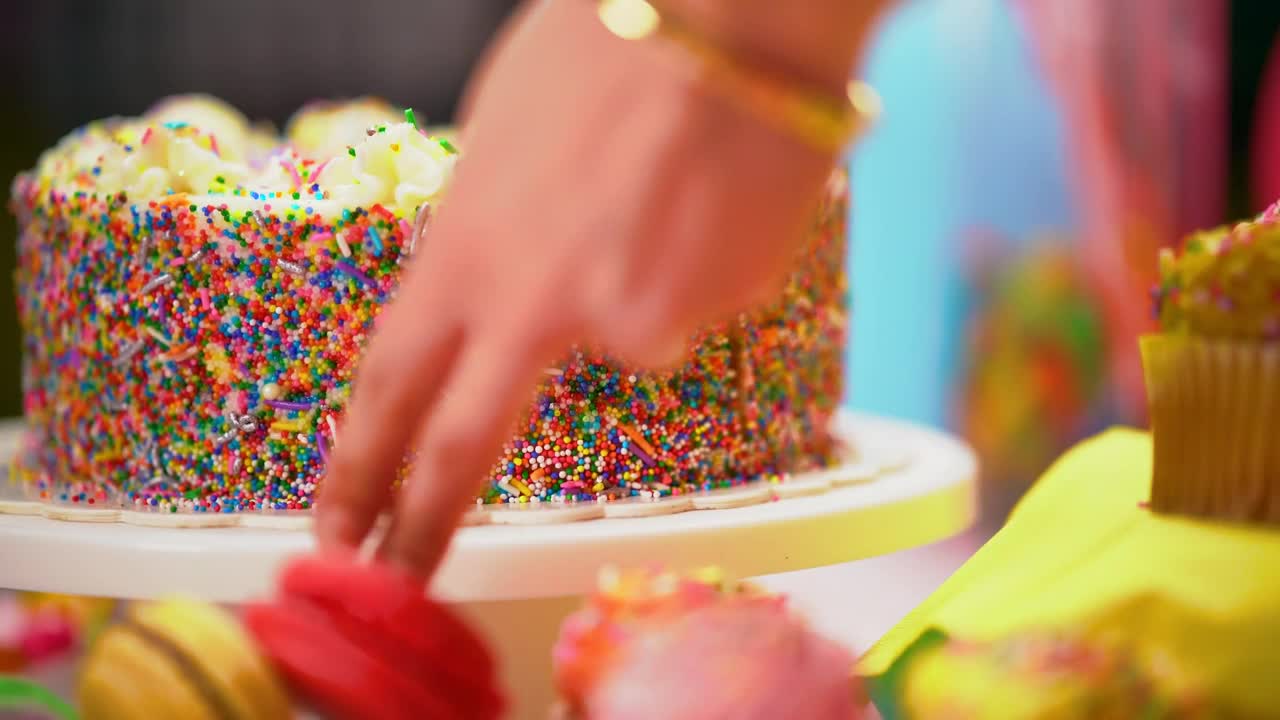 Stock Video Colorful Cake While Cutting It With A Knife Live Wallpaper For PC - Free Download