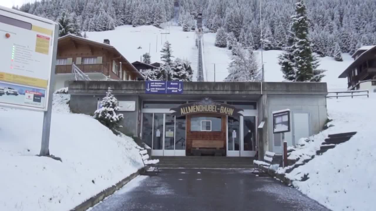 Stock Video Funicular Train Station In Winter Live Wallpaper For PC - Free Download