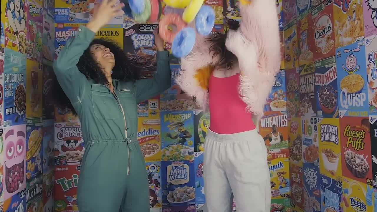 Free Stock Video Two Girls Playing With Giant Cereal Live Wallpaper - Free Download