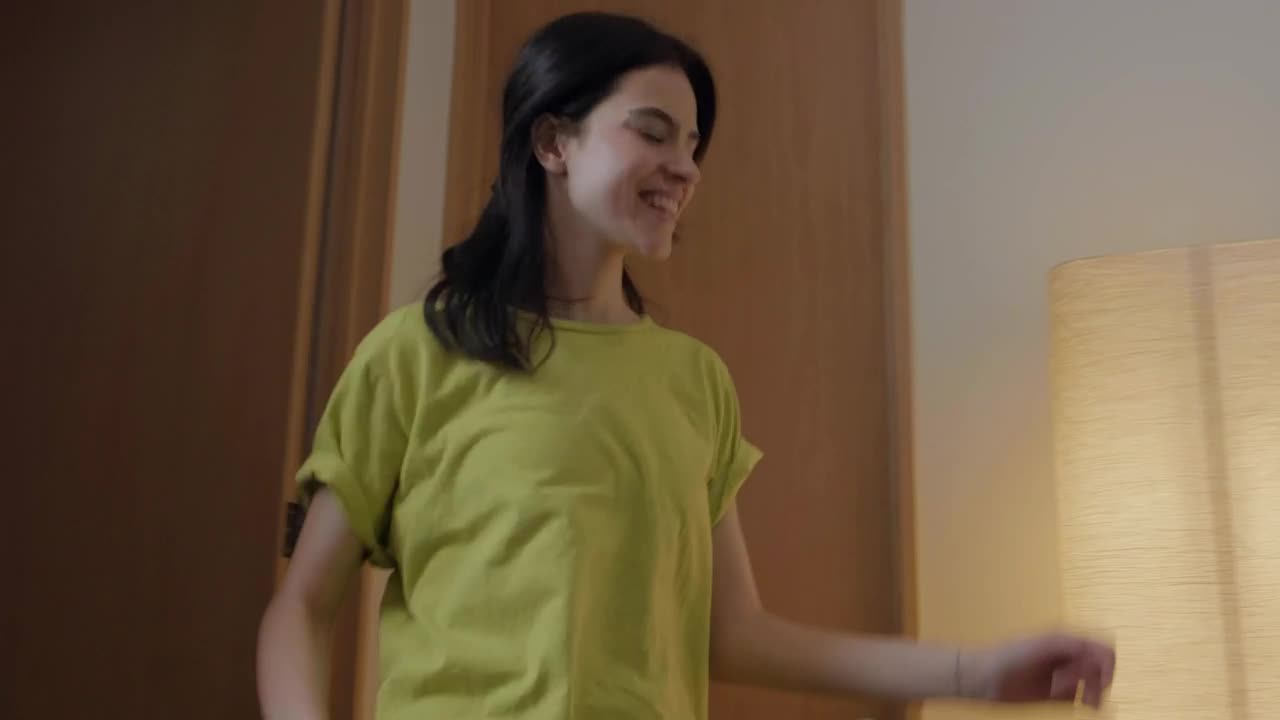 Stock Video Girl Dancing Happy At Home Live Wallpaper For PC - Free Download
