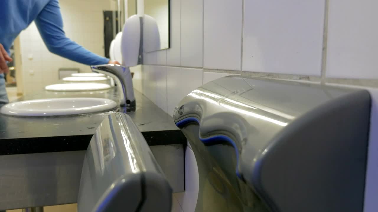 Stock Video Drying Hands In A Public Bathroom Live Wallpaper For PC - Free Download