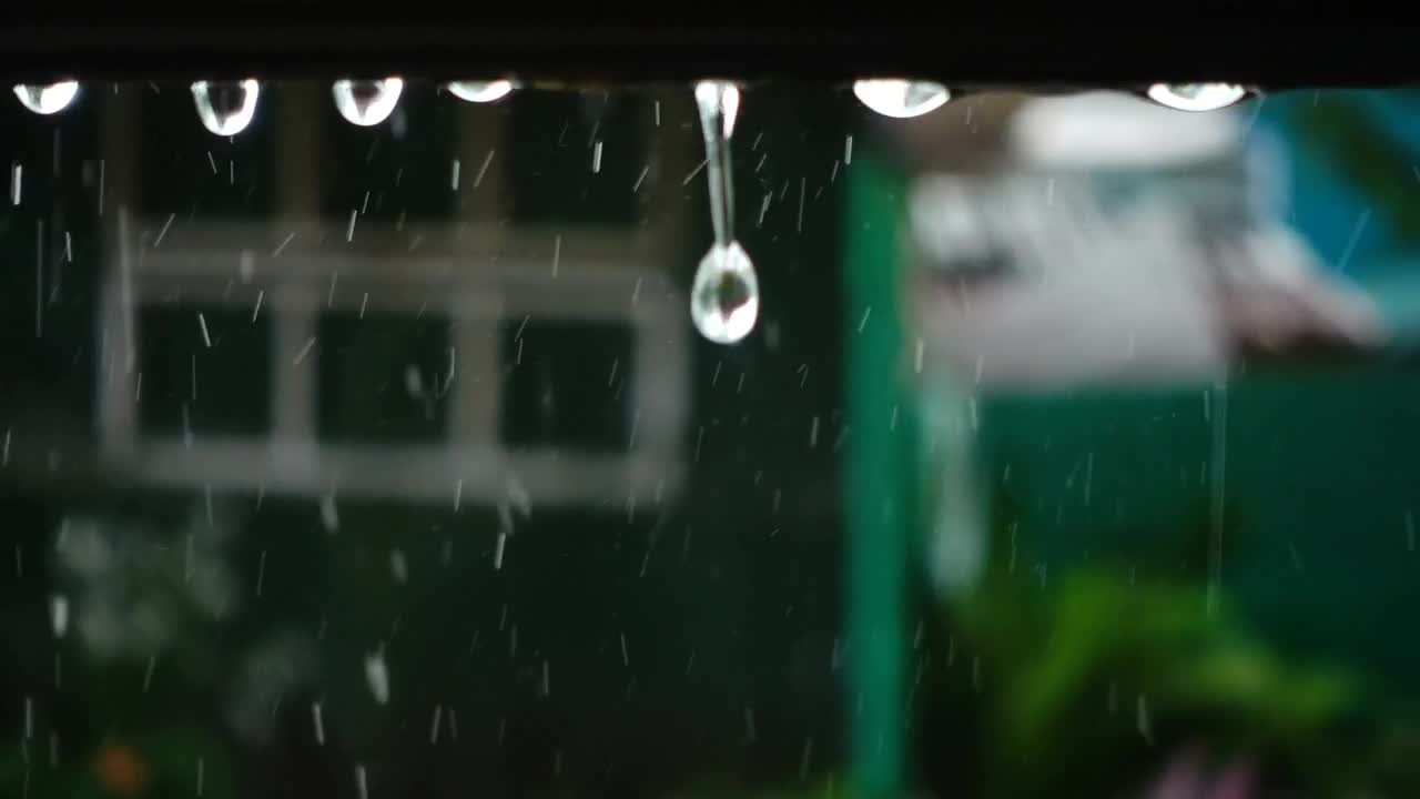 Video Stock Closeup Of Raindrops Falling From The Roof Live Wallpaper For PC - Free Download