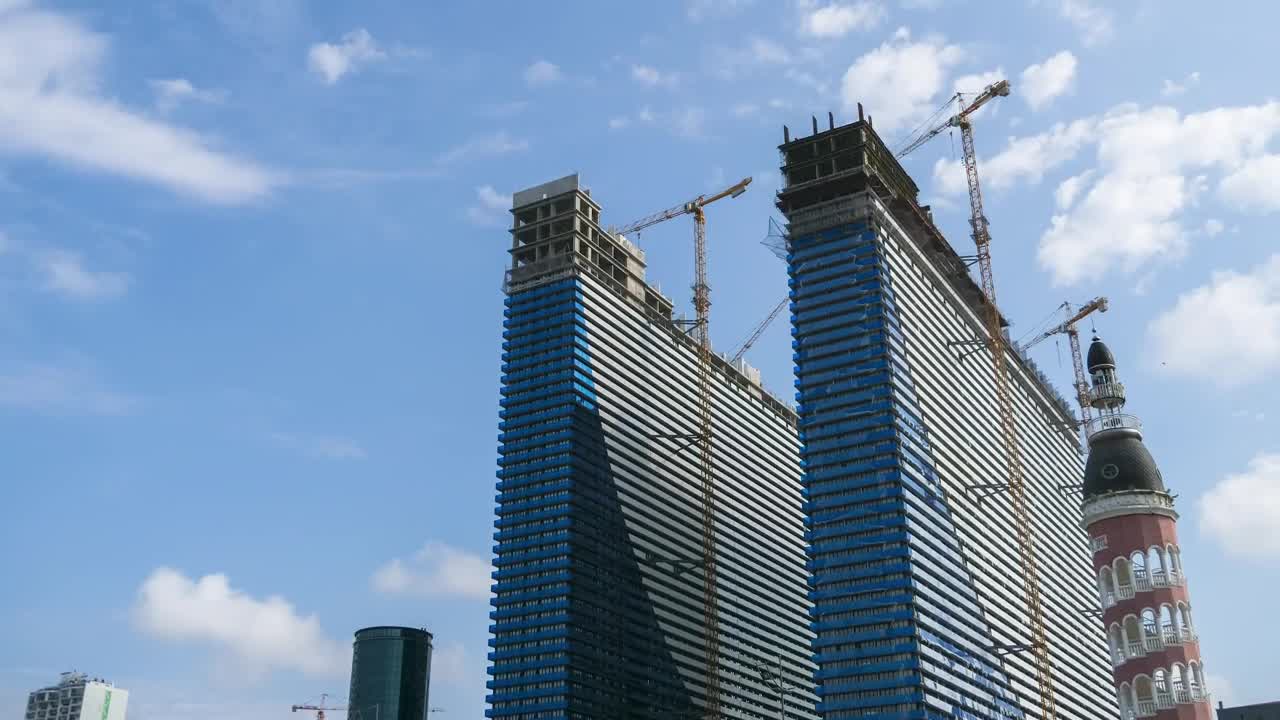 Free Video Stock Skyscraper Construction And Cranes Time Lapse Live Wallpaper - Free Download