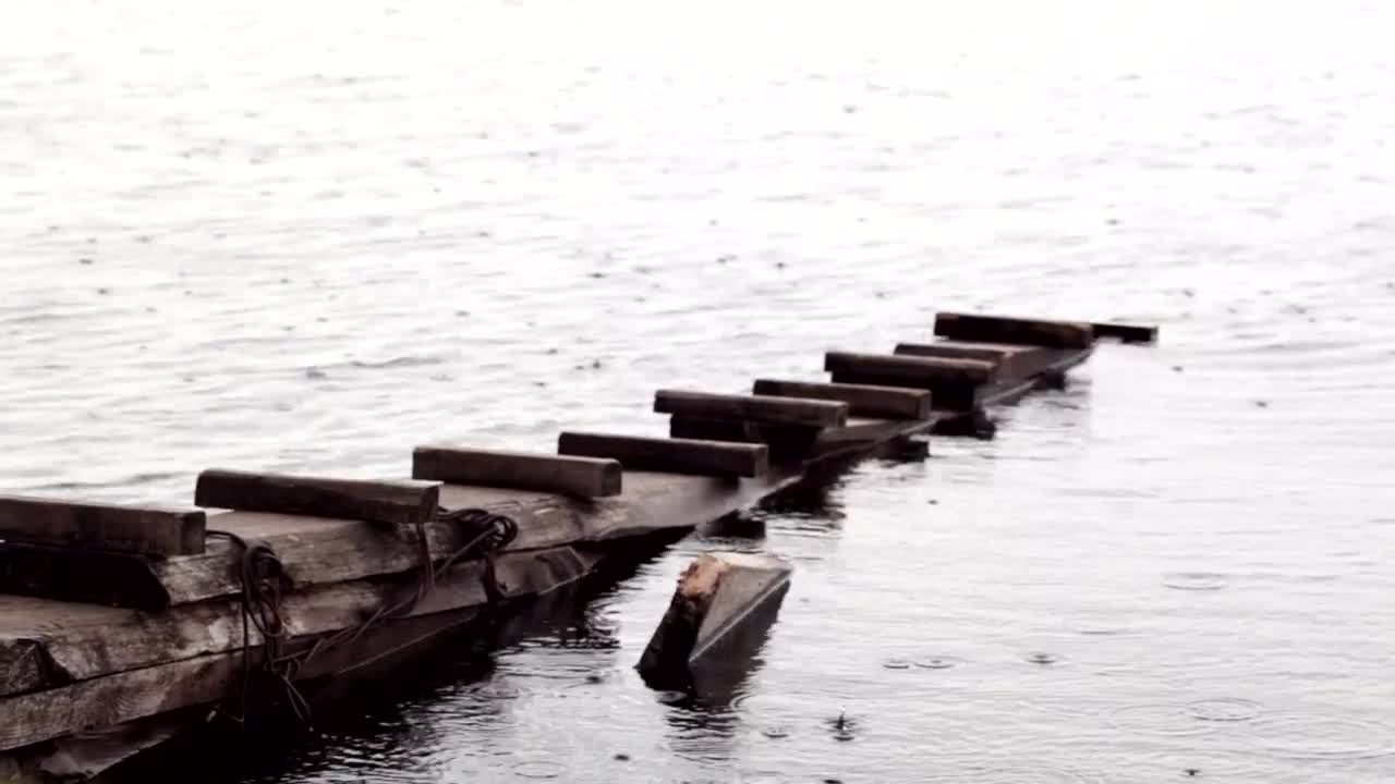 Video Stock Rain Falling On An Old Pier Live Wallpaper Free - Free Download