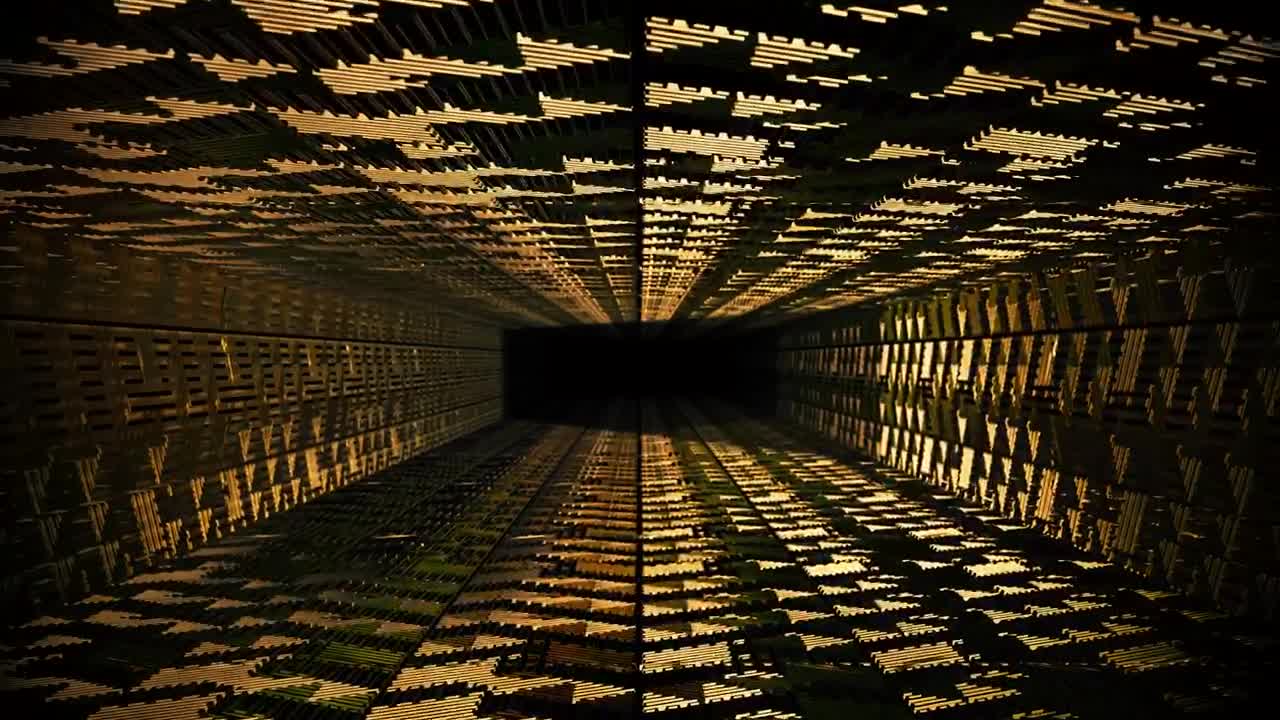 Stock Video Hallway With Golden Figures On The Surfaces Loop Live Wallpaper For PC - Free Download