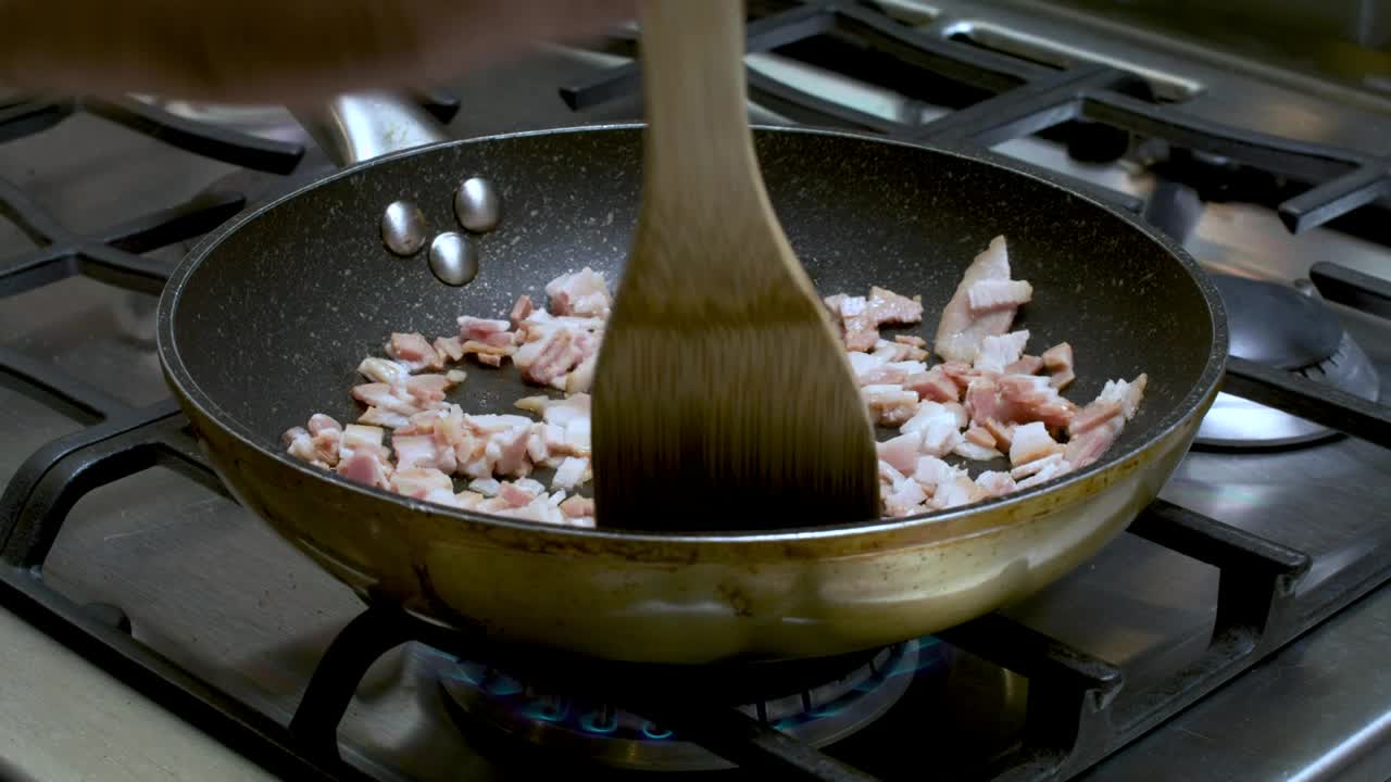 Stock Video Frying Bacon Chunks On The Stove Live Wallpaper For PC - Free Download