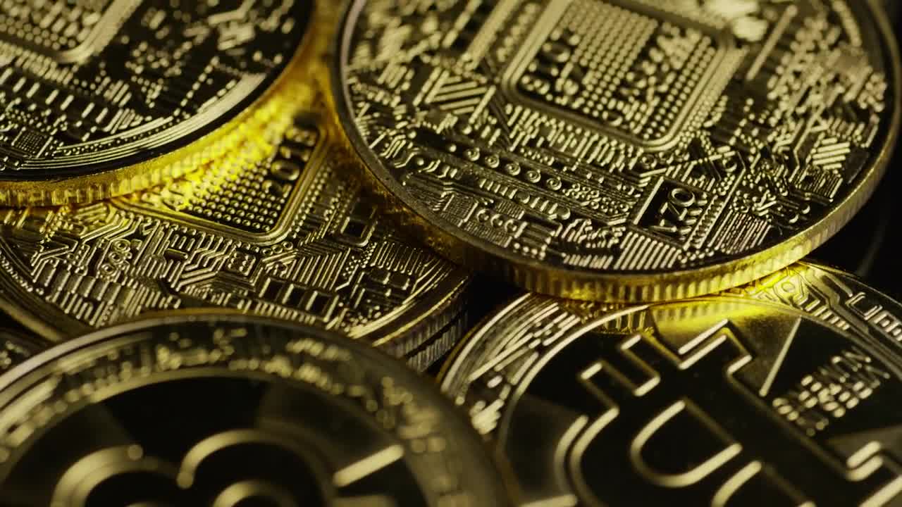 Video Stock Close Up Shot Of A Stack Of Bitcoins Live Wallpaper For PC - Free Download
