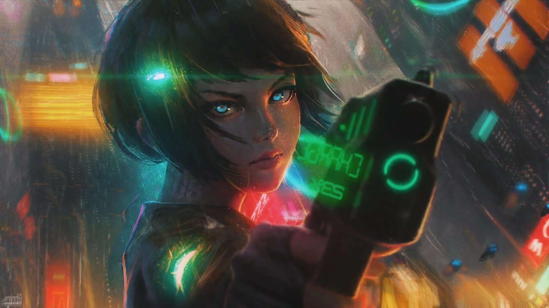 Arrest Cyberpunk Anime Girl Live Wallpaper - Free Download