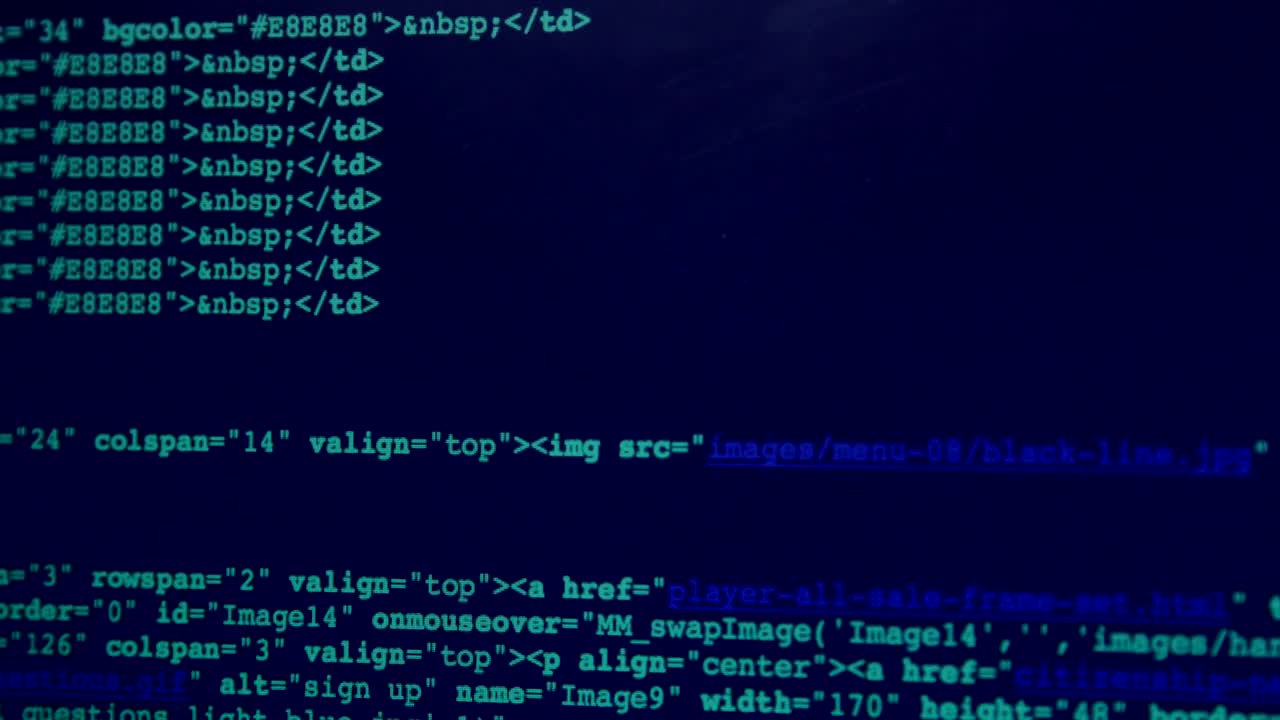 Stock Video Html Scrolling On A Blue Screen Animated Wallpaper - Free Download