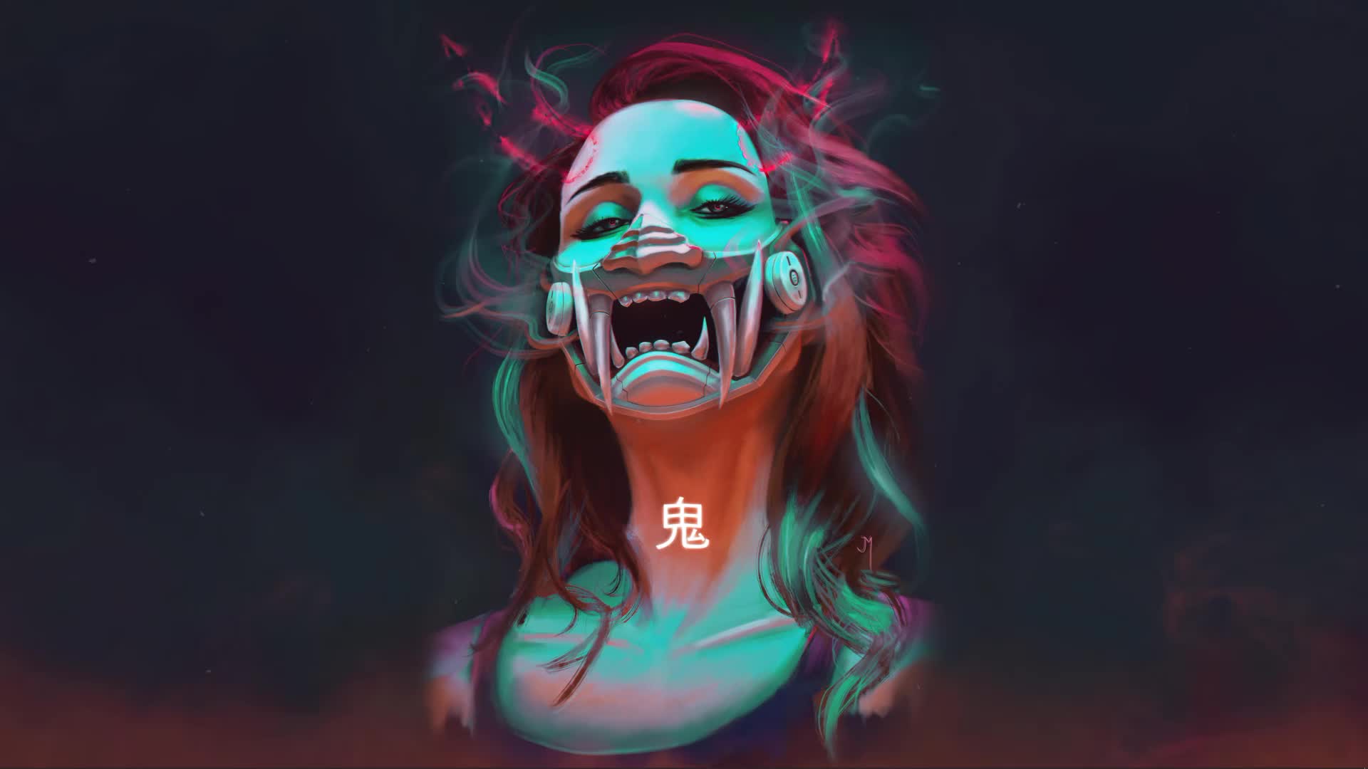 Ghost 鬼 Artwork by Jari Melgen Animated by flu Live Wallpaper - Free Download