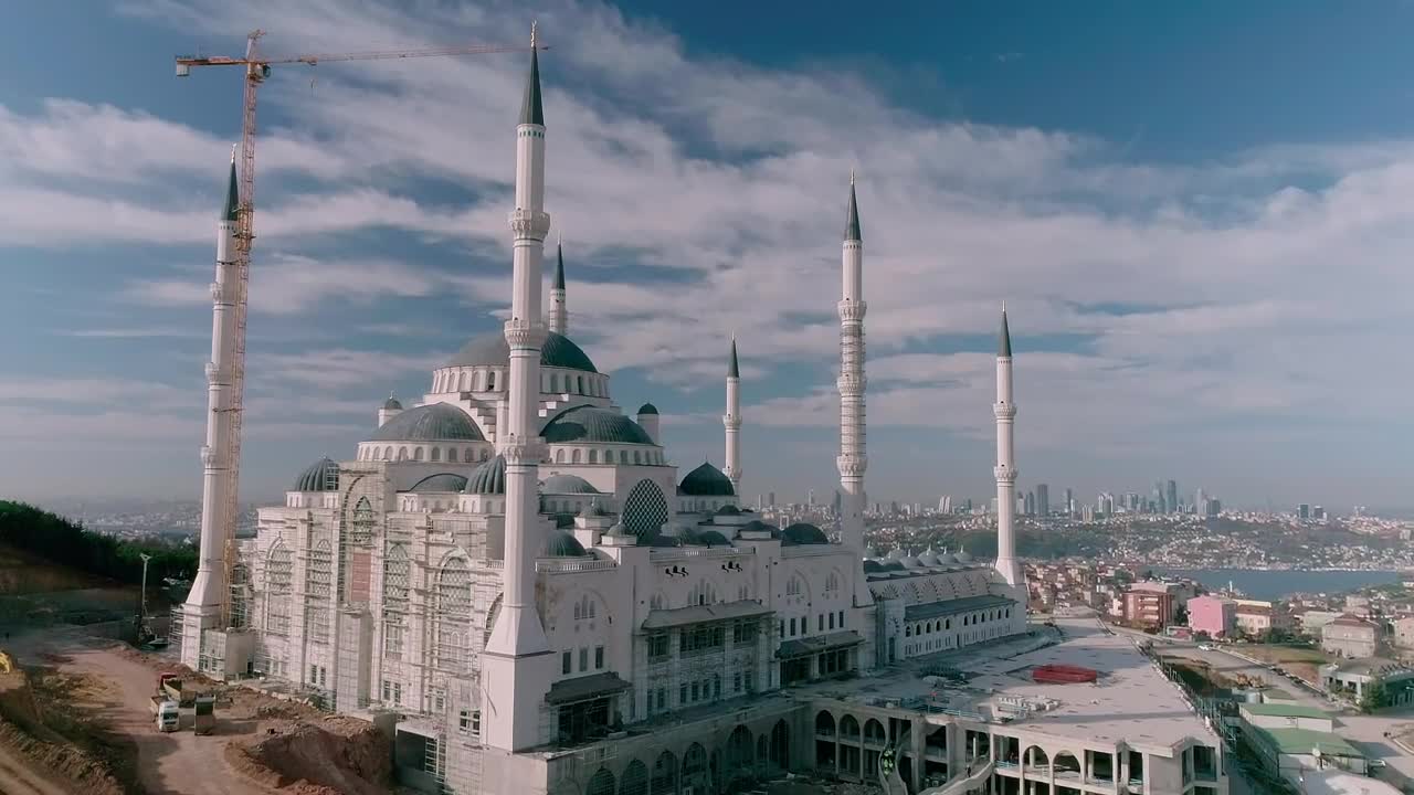 Stock Video Drone Flying Above A Mosque Live Wallpaper For PC - Free Download