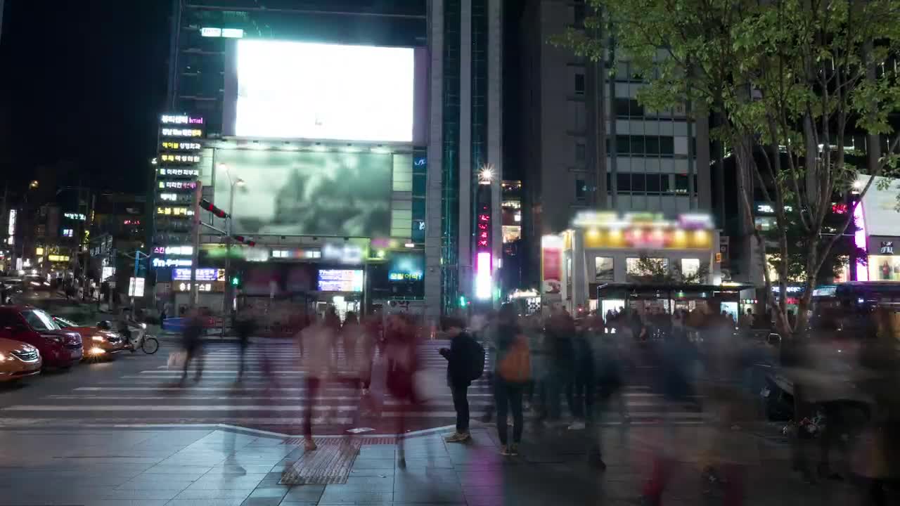 Stock Video Pedestrians Moving Through Seoul Live Wallpaper - Free Download
