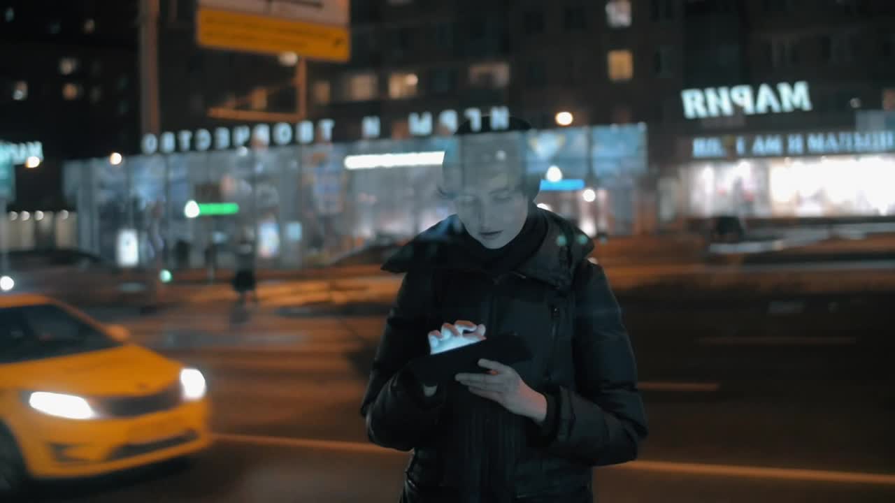 Stock Footage Woman Checking Her Messages At Night Live Wallpaper - Free Download