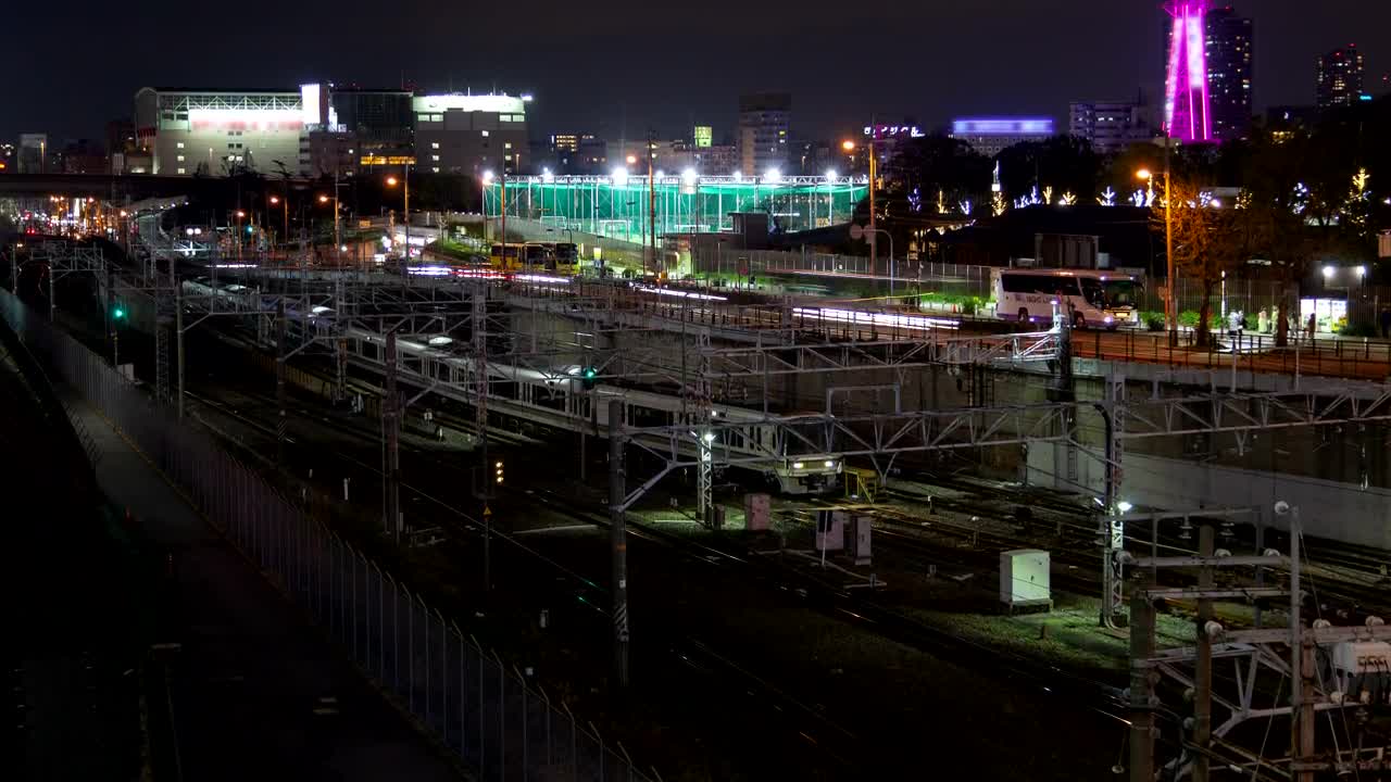 Stock Video Osaka Train Traffic And City Lights Live Wallpaper - Free Download