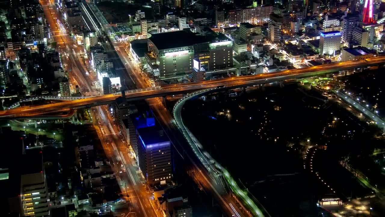 Stock Video Osaka Highway Crossing At Night Live Wallpaper - Free Download