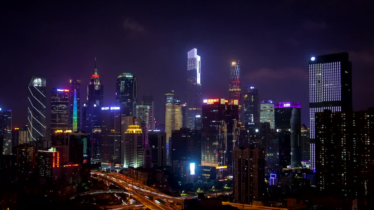 Stock Video Guangzhou Downtown Flashing Skyscrapers Live Wallpaper For PC - Free Download