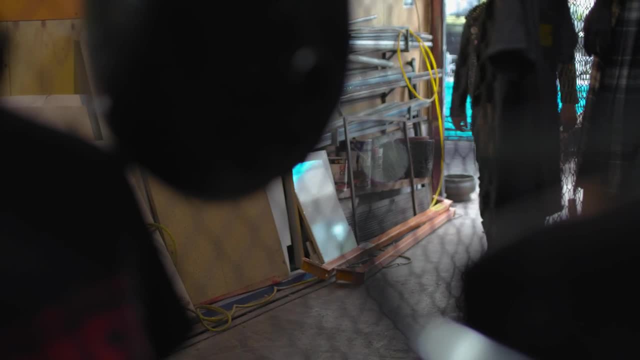 Video Stock Punk Man Walking In A Workshop Live Wallpaper Free - Free Download