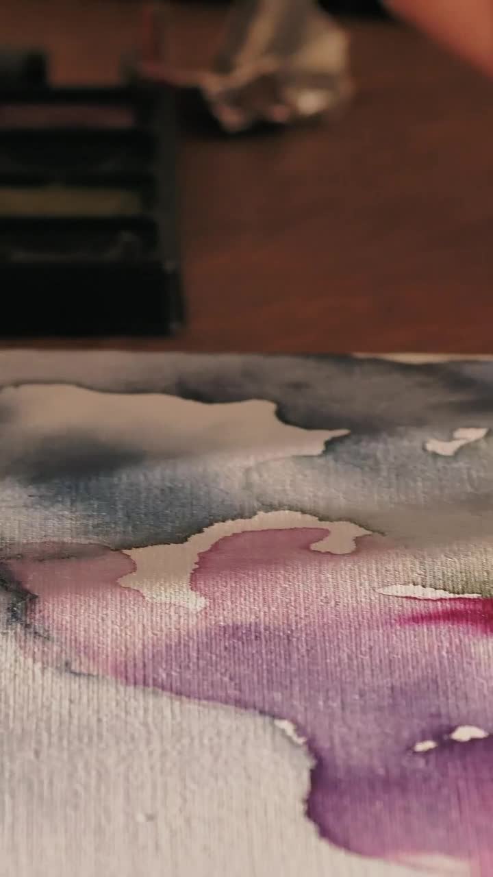 Stock Video Hands Painting A Canvas With Watercolor Animated Wallpaper - Free Download