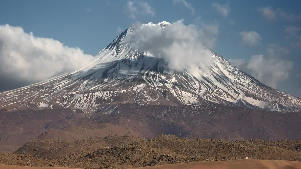 Stock Footage Volcano With Snow At The Peak Live Wallpaper - Free Download