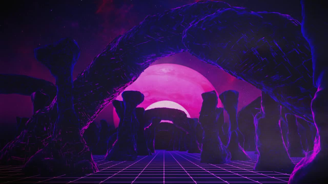 Stock Video Cyberpunk Stage In An Alien World Live Wallpaper For PC - Free Download