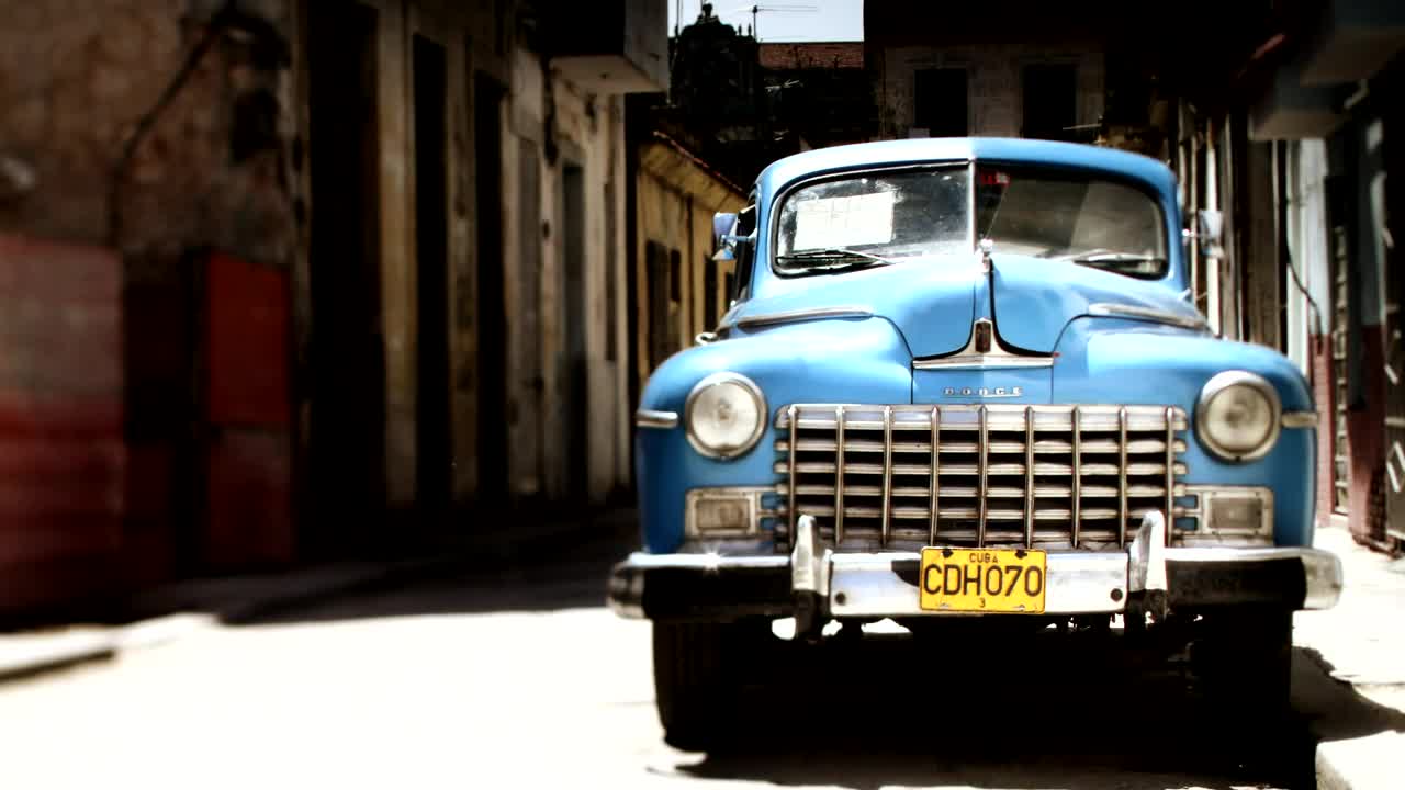 Video Stock Classic Car Parked In The Street Of A Town Live Wallpaper For PC - Free Download
