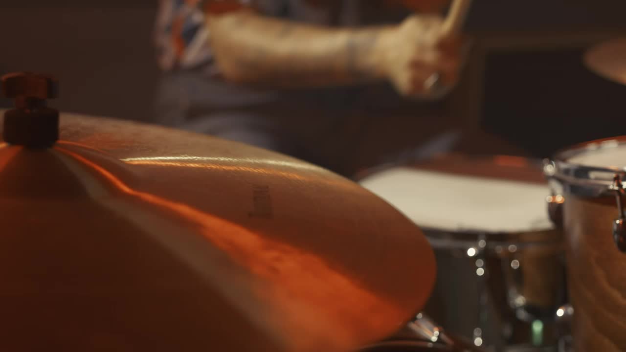 Video Stock Close Shot Of A Drummer In A Recording Studio Live Wallpaper For PC - Free Download