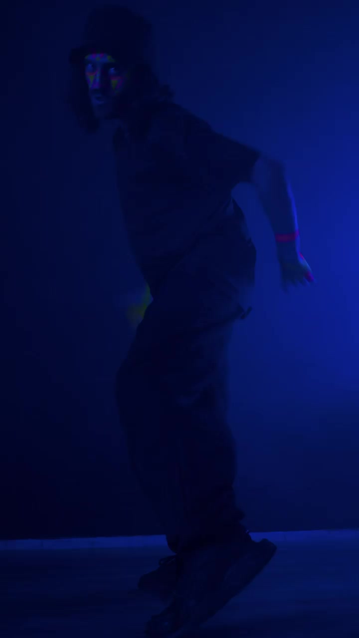 Stock Video Man Skillfully Dancing In The Dar Animated Wallpaper - Free Download