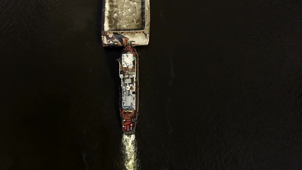 Free Stock Video Ship Pushing A Cargo Ship Aerial View Live Wallpaper - Free Download