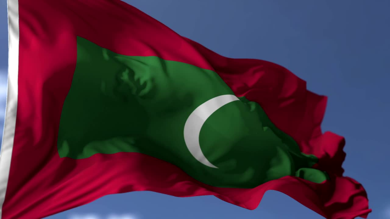 Stock Video Maldives Flag Rippling In Wind Animated Wallpaper - Free Download