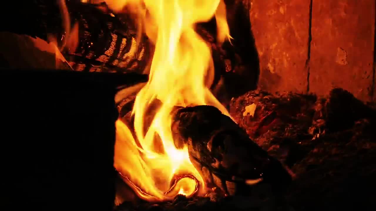 Stock Video Firewood Burning In The Fireplace Live Wallpaper For PC - Free Download
