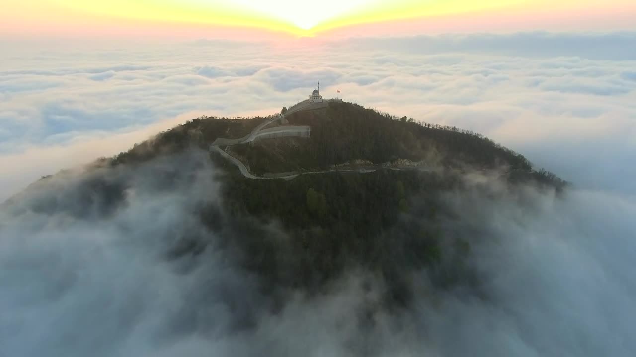 Stock Video Mosque In The Top Of A Cloudy Mountai Animated Wallpaper - Free Download