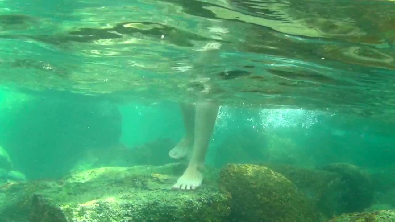 Stock Video Legs Walking On A Stream And Then Falling Animated Wallpaper - Free Download