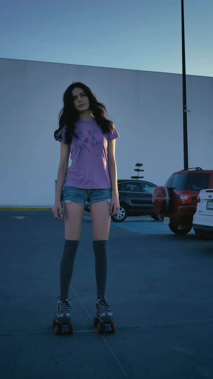 Stock Video Girl Gently Skating In A Parking Lot Live Wallpaper For PC - Free Download