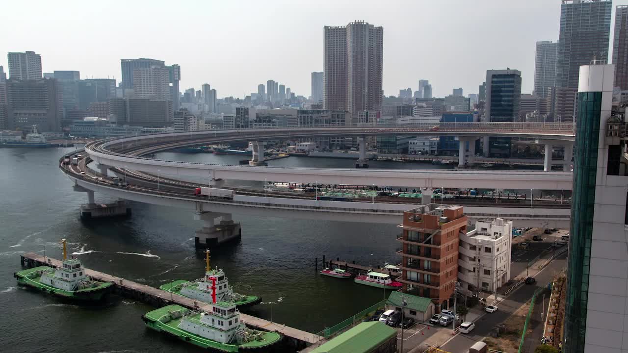 Video Stock Pier And Highway Junction In Tokyo City Live Wallpaper Free - Free Download
