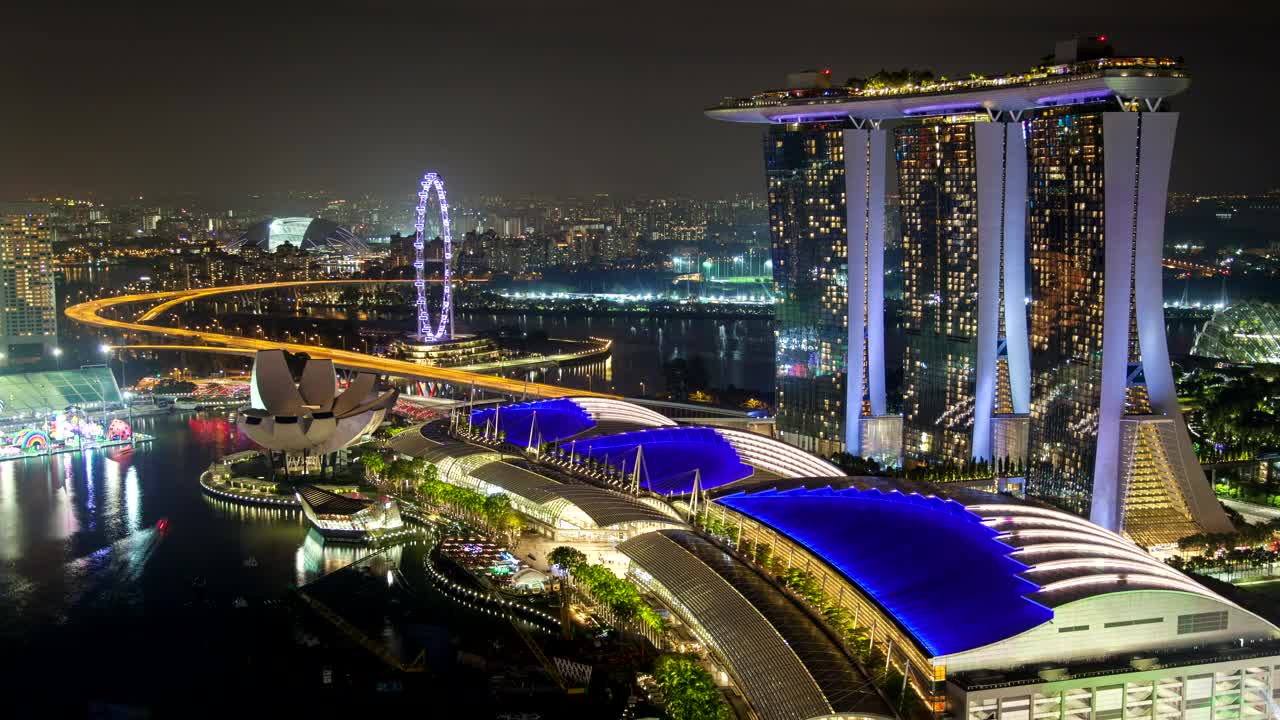 Free Stock Video Singapore Cityscape And Harbor At Night Live Wallpaper - Free Download
