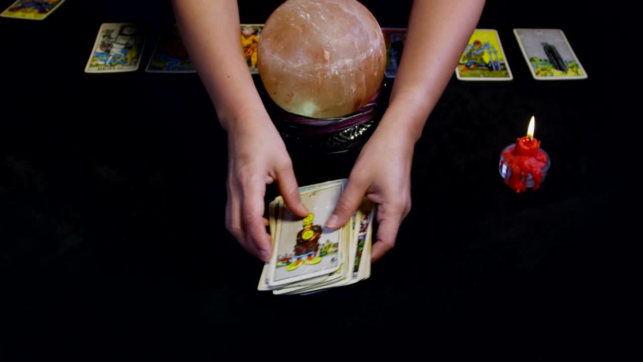 Free Video Stock tarot cards being prepared Live Wallpaper - Free Download