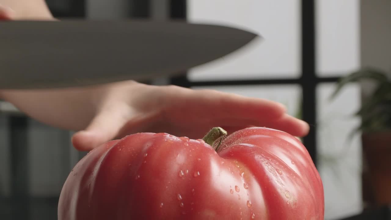 Free Video Stock tomato being prepared in a kitchen Live Wallpaper - Free Download