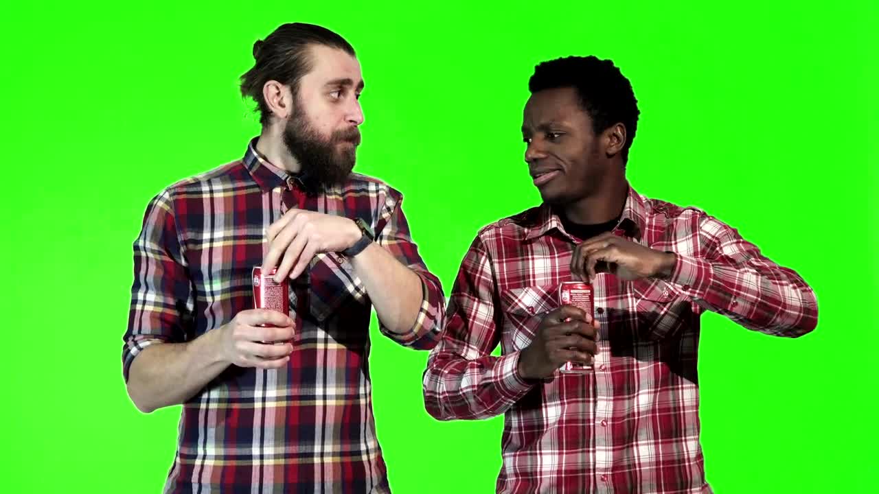 Stock Video Men Drinking Coke On A Green Scree Animated Wallpaper - Free Download
