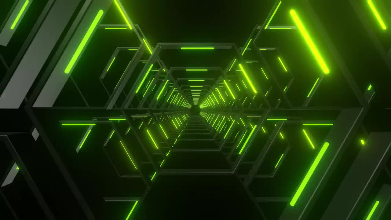 Free Video Stock through a tunnel made of hexagons of green light Live Wallpaper - Free Download