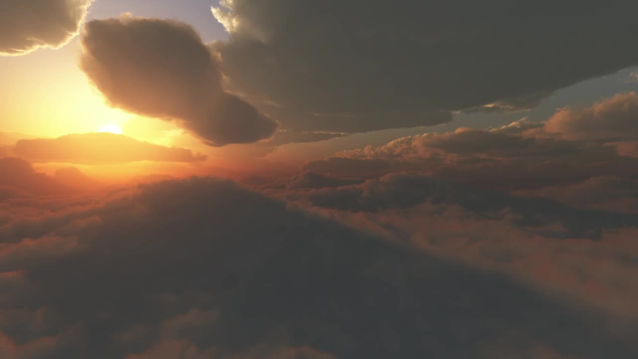 Stock Video Flying In A D Sky With Clouds And A Shining Live Wallpaper For PC - Free Download