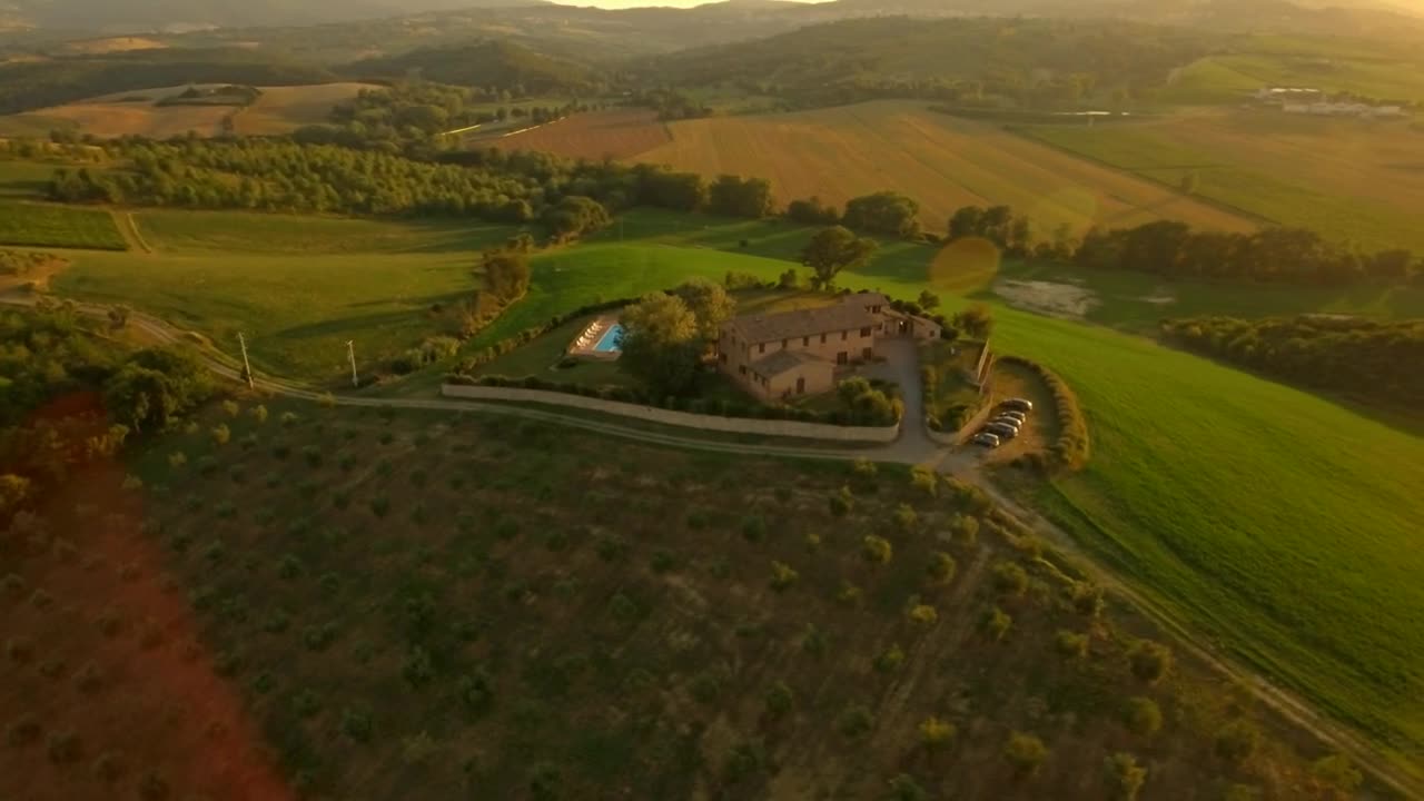 Stock Video Holiday House With Pool In The Countryside During Sunset Animated Wallpaper - Free Download