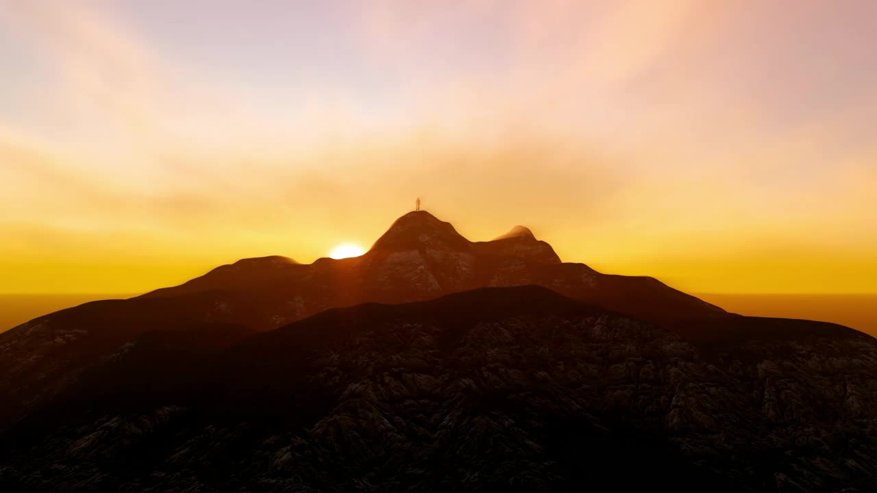 Free Video Stock Successful Businessman On Top Of A Mountain Live Wallpaper - Free Download
