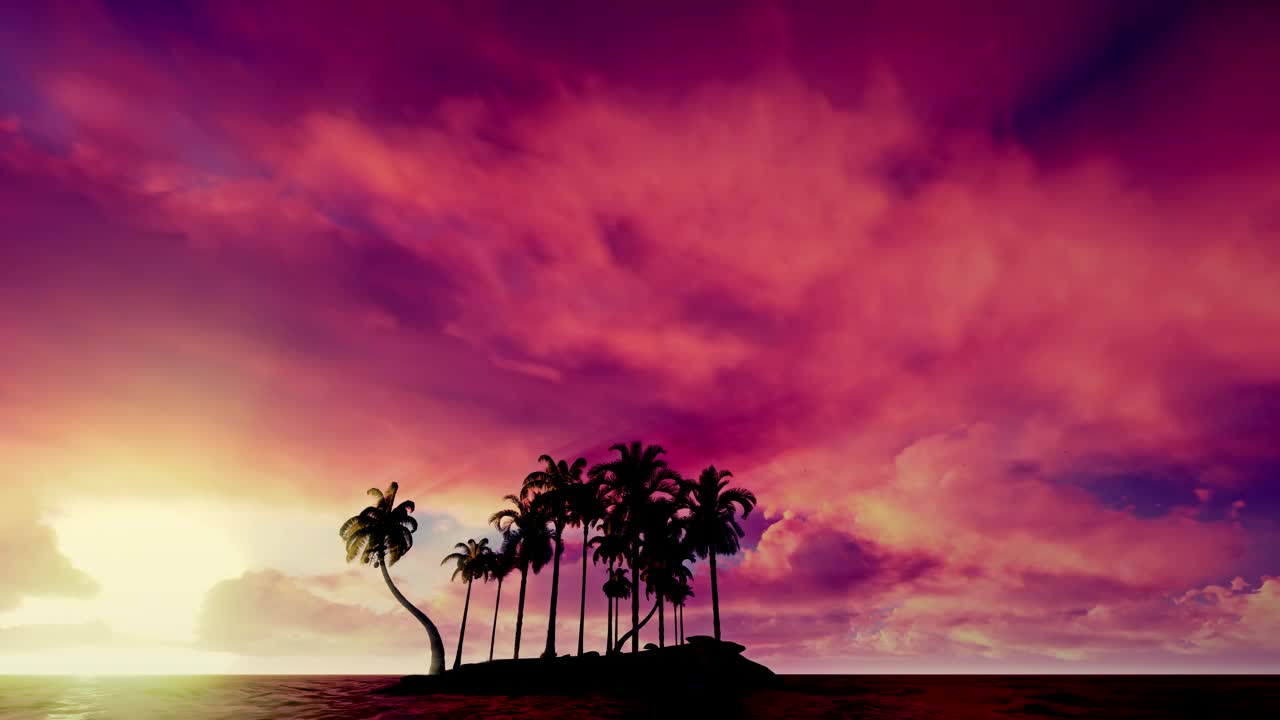 Video Stock Red Clouds On The Beach At Sunset Live Wallpaper Free - Free Download