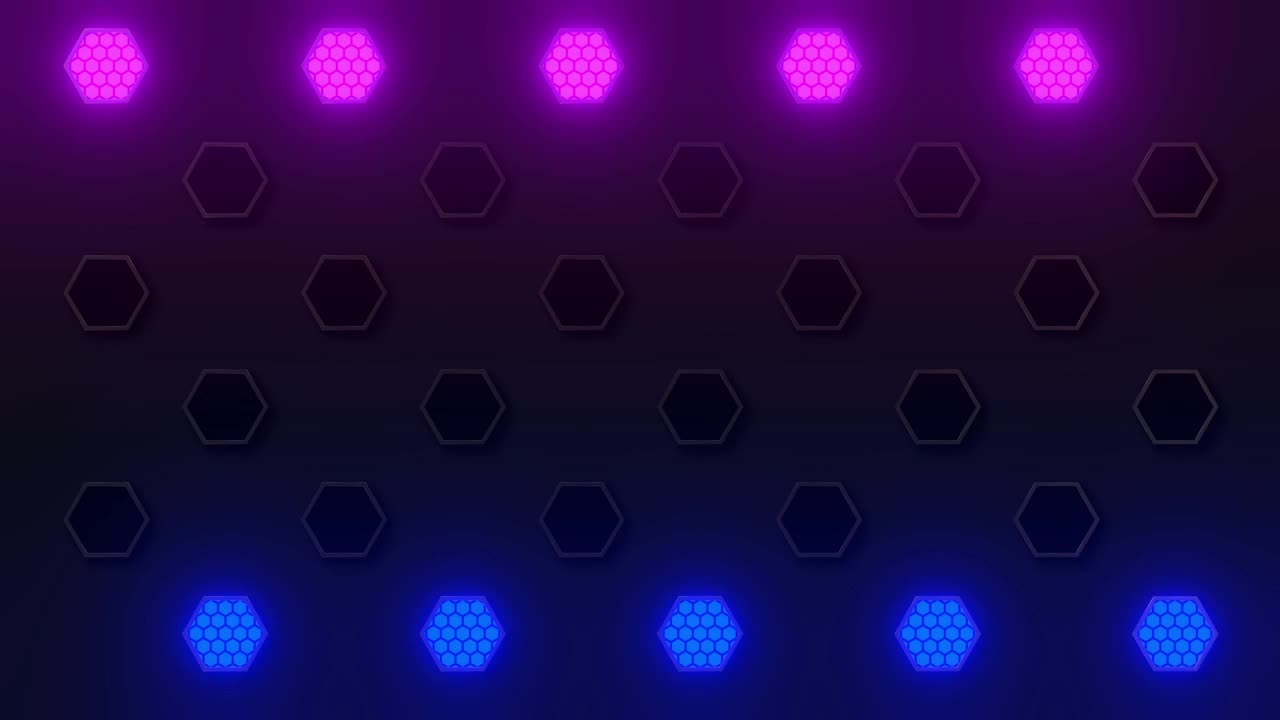 Stock Video Hexagons Wall Of Colored Light Igniting In Sequence Animated Wallpaper - Free Download