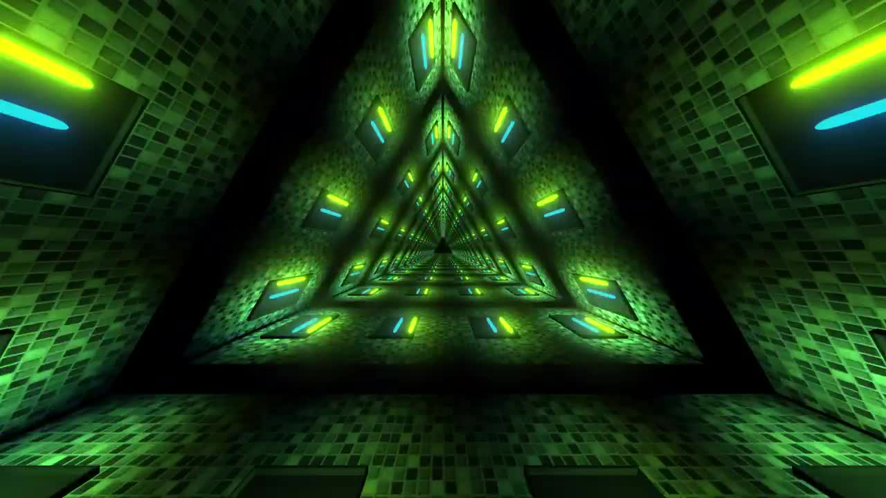 Stock Video Colored Tunnel In The Shape Of Triangle Vj Loop Live Wallpaper For PC - Free Download