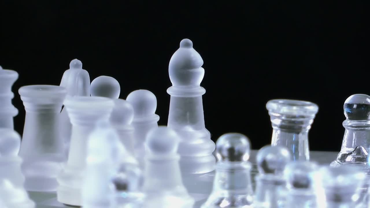 Stock Video Glass Chess Board On Black Background Live Wallpaper For PC - Free Download