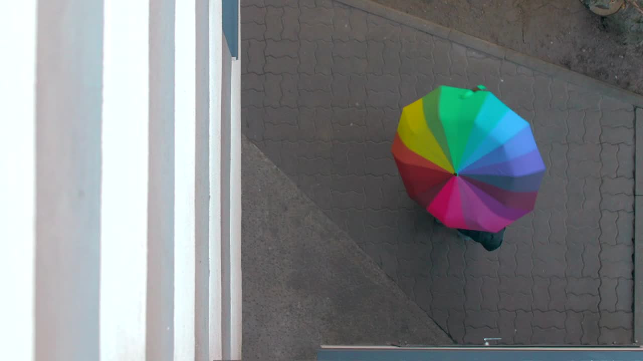 Stock Video Holding A Rainbow Umbrella Outside Animated Wallpaper - Free Download