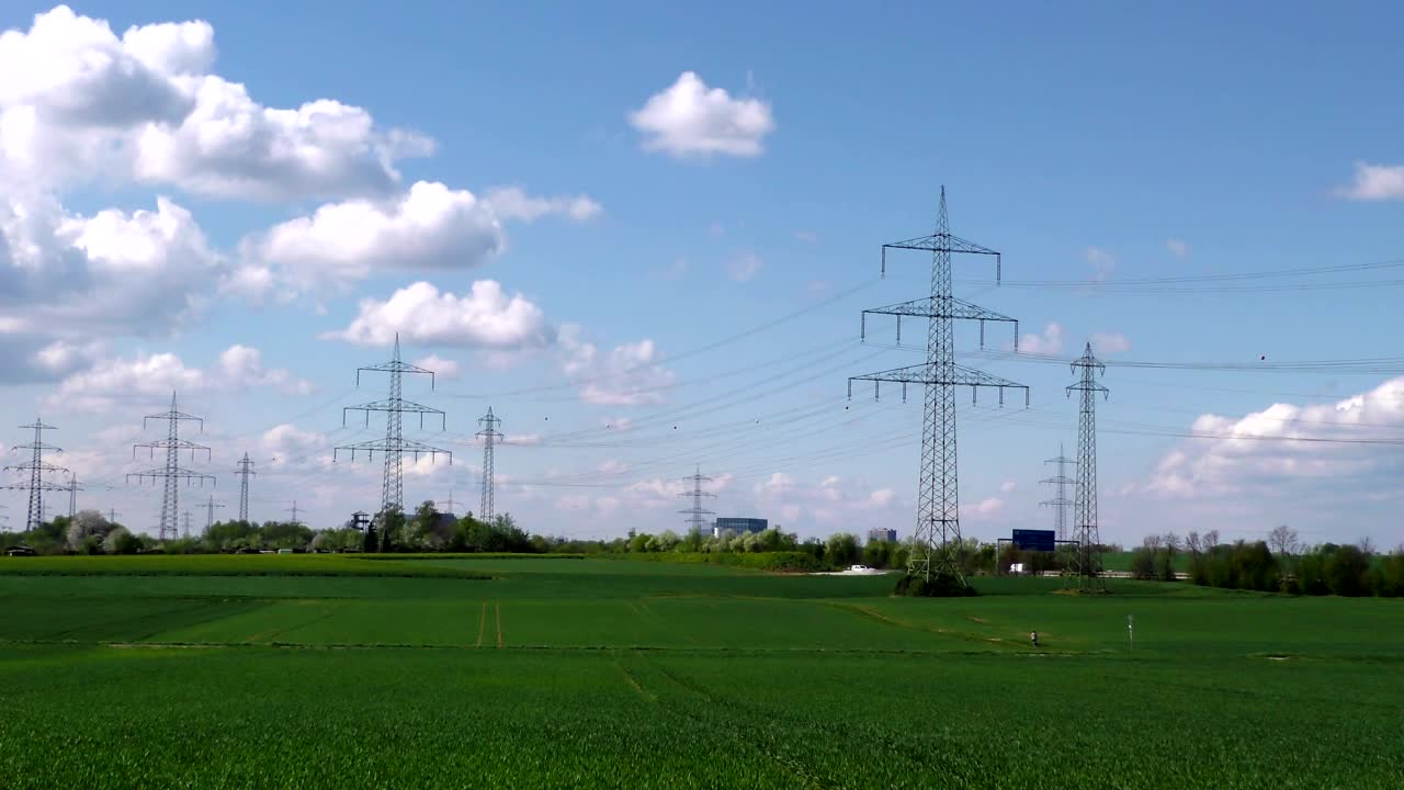 Stock Video Electric Towers Passing Through Agriculture Fields Live Wallpaper For PC - Free Download