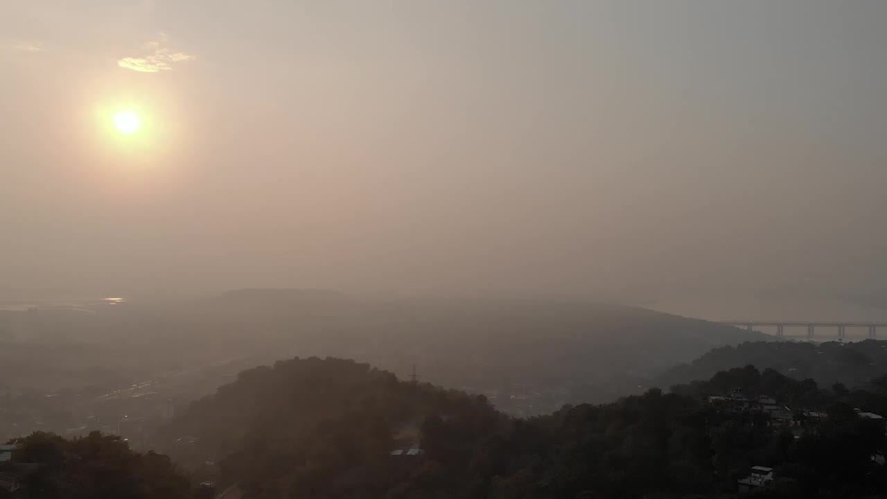 Stock Video Panorama Of A Village Between Hills Full Of Mist Live Wallpaper - Free Download